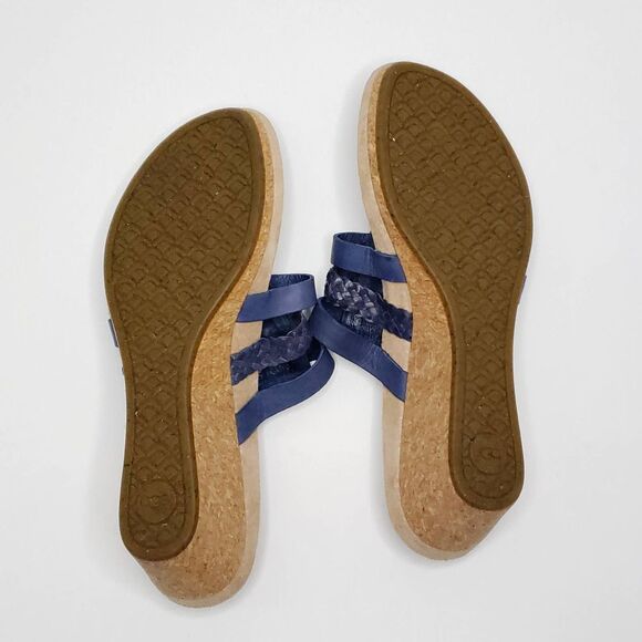 UGG Maddie Blue Braided Wedge Heel Sandals Size 7.5 - Picture 6 of 9